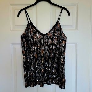 NWT EXPRESS Sequin Leopard Tank Top Sz Small